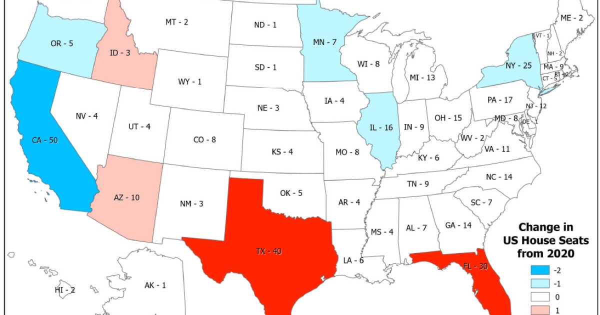 Coastal Powerhouses Lose Congressional Seats in Post-2030 Census Realignment